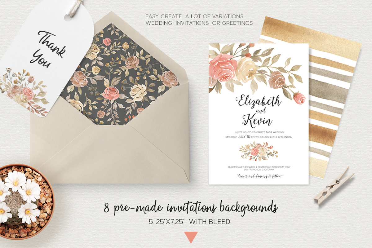 Roses Story Design Kit watercolor, a Texture Illustration by NataliVA (Photo 8 of 10)