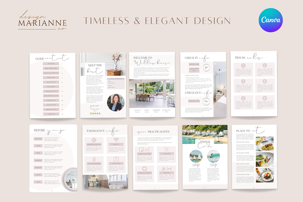 Airbnb Welcome Book Canva Template, a Templates & Theme by Marianne Design Co (Photo 4 of 7)