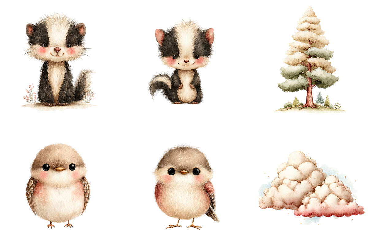 Watercolor Woodland Animals Clipart, an Illustration by Sublimation Artist (Photo 6 of 7)