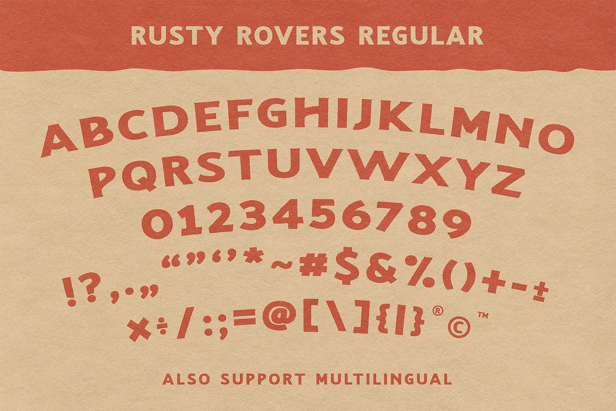 Rusty Rovers - Handdrawn Typeface, a Font by Krakenbox Studio (Photo 12 of 16)