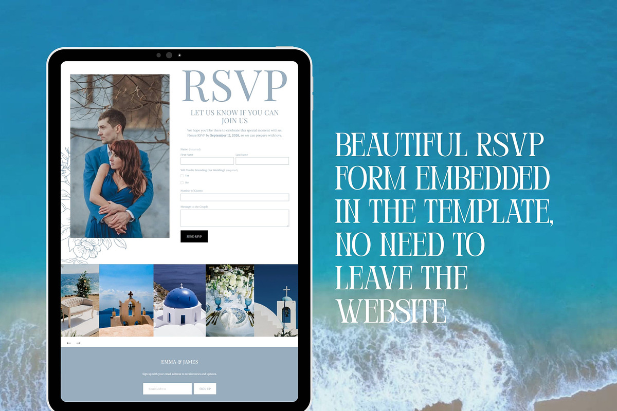 Squarespace Blue Wedding Website, a Squarespace Template by Sofia Designs (Photo 6 of 7)
