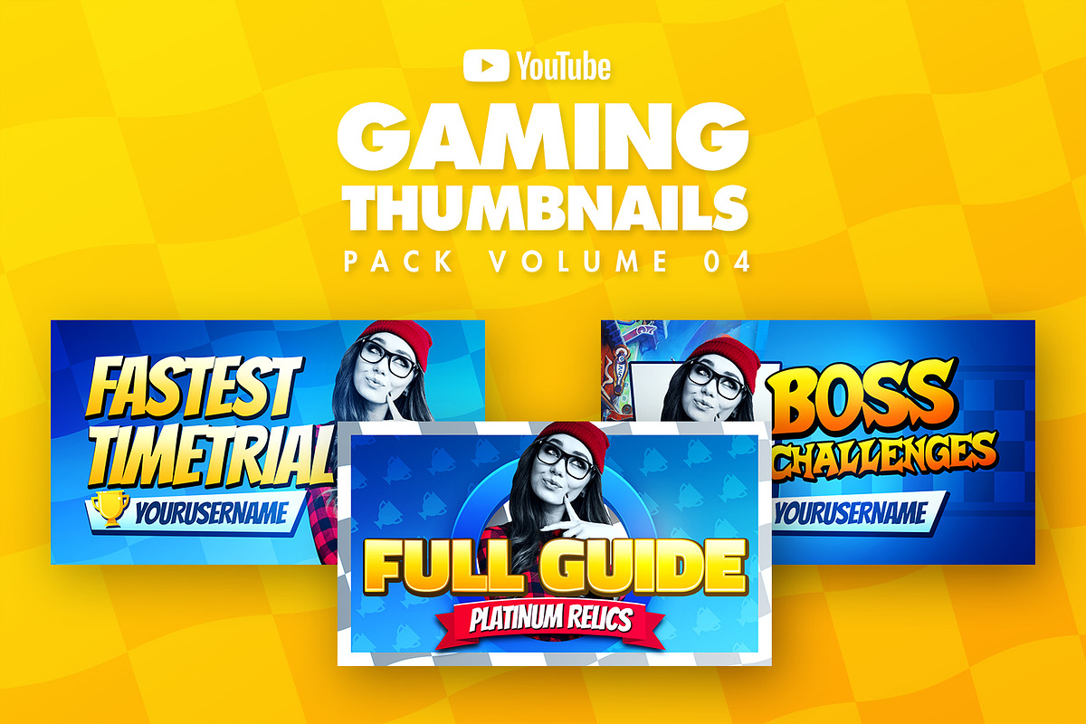 Gaming Youtube Thumbnails Pack 04, a Social Media Template by Odin_Design