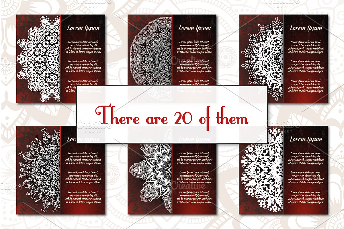 Vintage greeting cards with mandala, a Templates & Theme by BEZIL-ART (Photo 4 of 5)