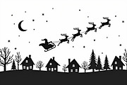 Xmas Reindeer Scene Silhouettes, an Illustration by musafir_fashion (Thumbnail 6 of 21)