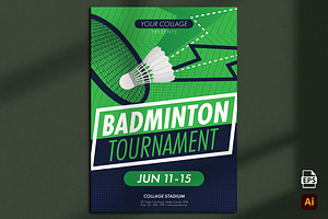 Badminton Tournament Flyer, a Flyer Template by Aarley Kaiven