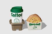 Coffee and Bread Packaging Mockup, a Packaging Mockup by Permadi Creative (Thumbnail 2 of 5)