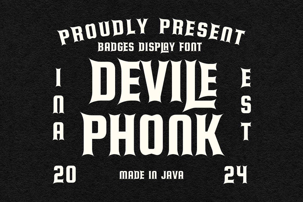 Devile Phonk Badges Display Font, a Sans Serif Font by Maulana Creative (Photo 1 of 7)