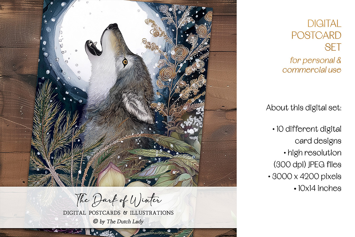The Dark of Winter Illustration Set, an Animal Illustration by The Dutch Lady Designs (Photo 3 of 7)