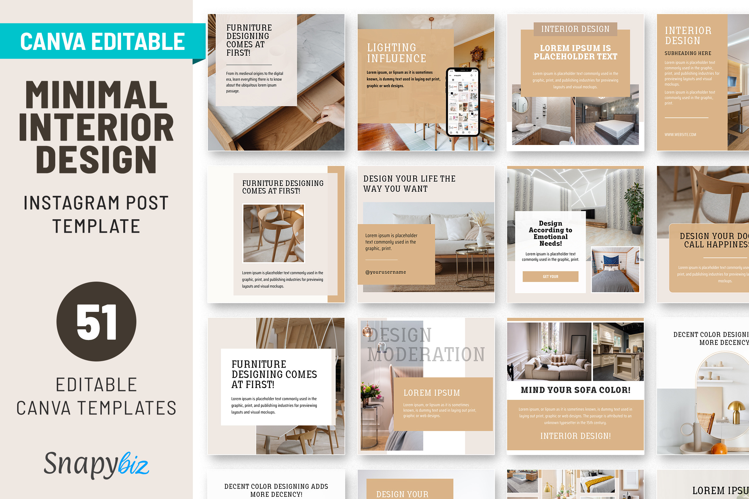 Interior Design Instagram Template, a Presentation Template by Snapybiz