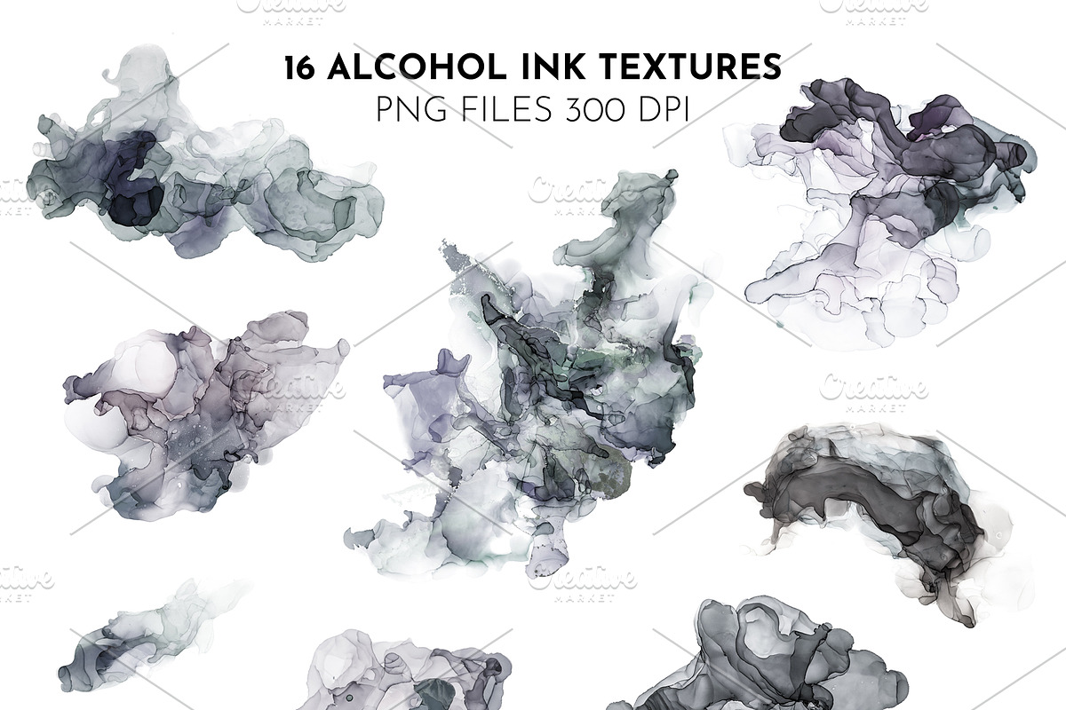 Gray Alcohol Ink Textures & Patterns, a Texture Graphic by JSolomatina (Photo 2 of 7)