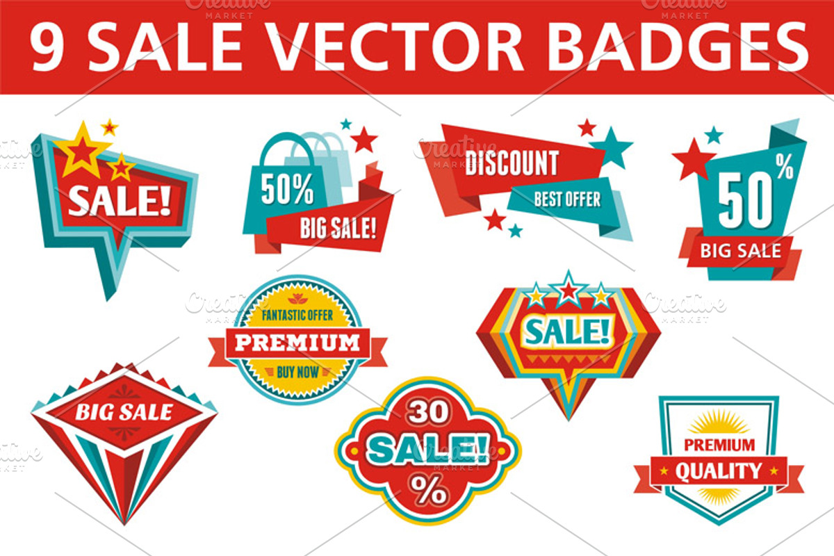 9 Sale Vector Badges