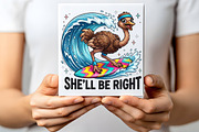 Funny Surfing Emu Beach PNG, an Illustration by CraftArtStudio (Thumbnail 3 of 4)