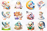 Cute Spring Stork Clipart, an Illustration by RobertsArt (Thumbnail 3 of 7)