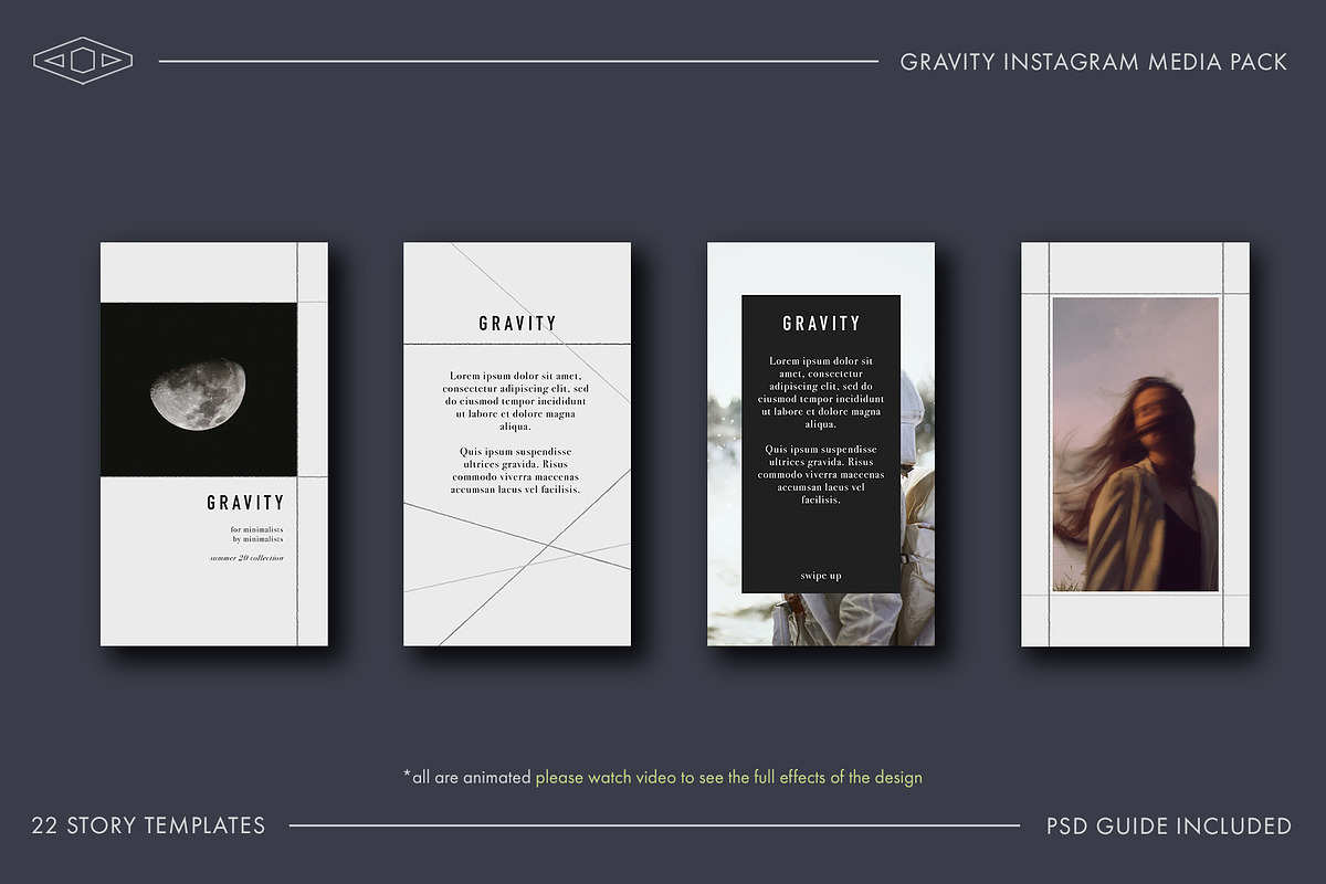 Gravity Animated Instagram Media Kit, a Social Media Template by Tangerine Nation (Photo 3 of 7)
