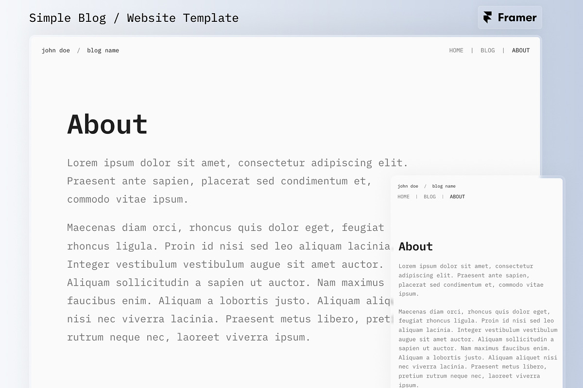 Simple Blog - Framer Template