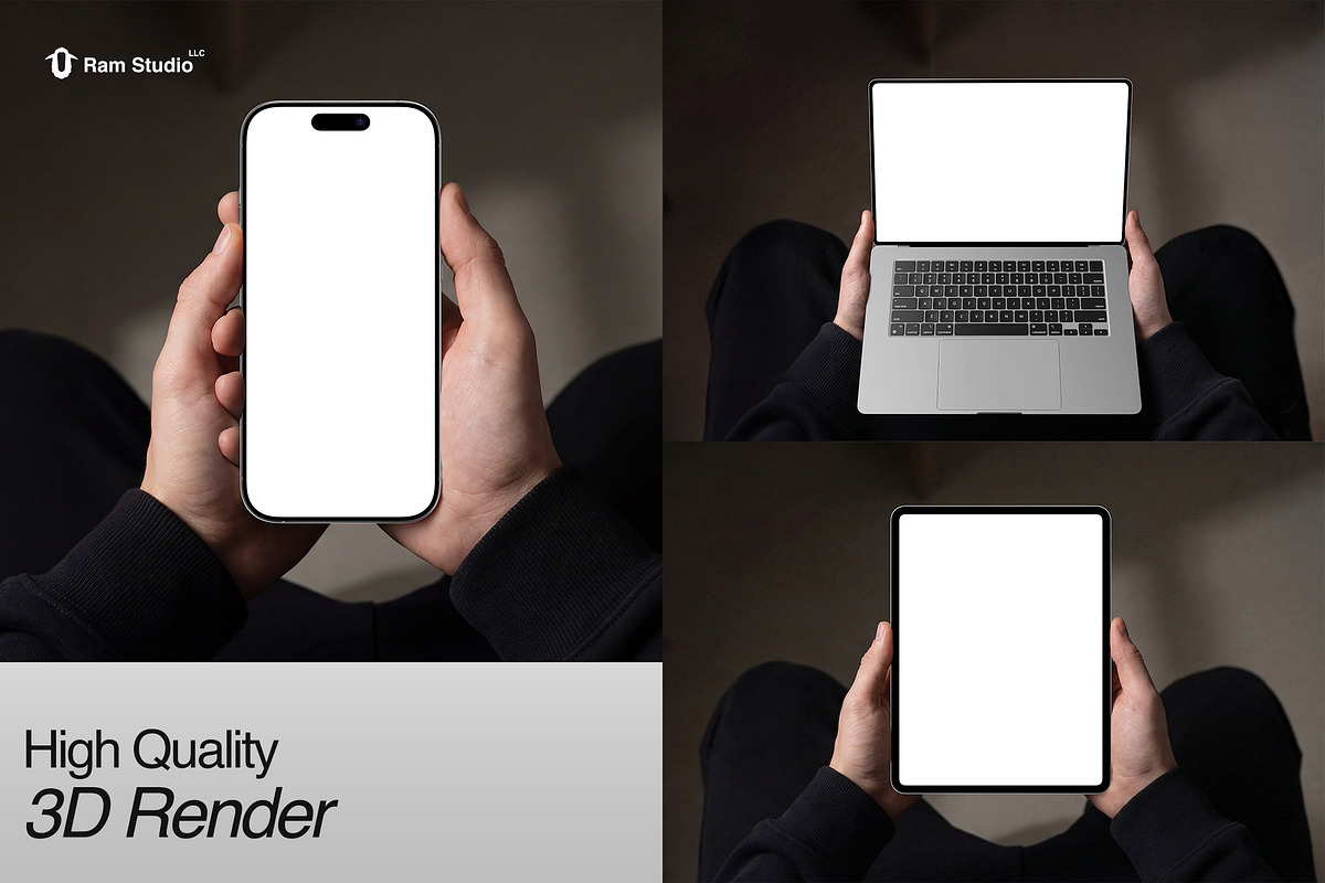 Hand Holding Device Mockup Scene, an iPhone Mockup by RamStudio2 (Photo 2 of 6)