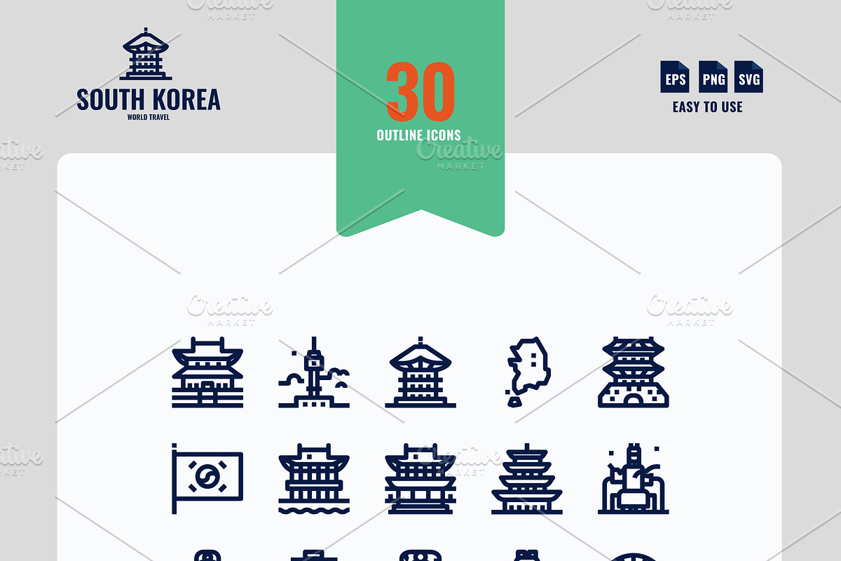 South Korea 90 Icons, a Duotone Icon by Foxyard studio (Photo 2 of 4)