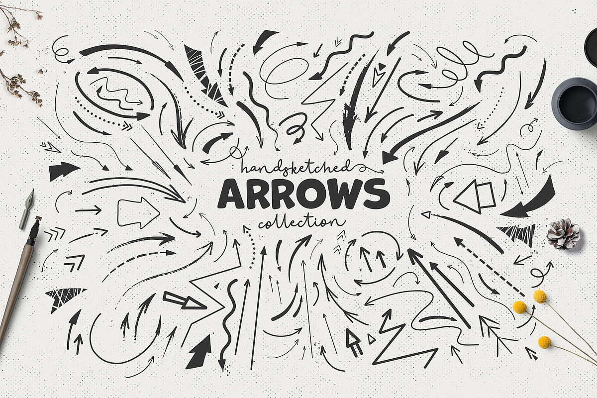 Handsketched Arrows + Bonus Extras, an Object Graphic by Elena Paletskaya (Photo 1 of 3)