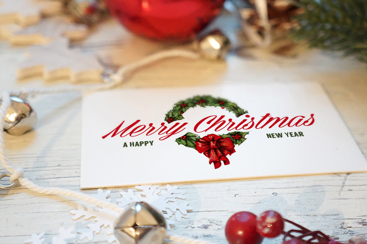 Christmas New Year Card Mockup, a Print Template by Amris (Photo 4 of 5)