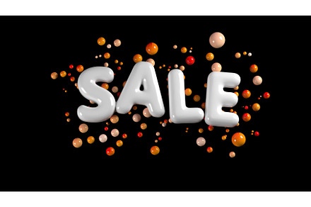 sale bright white glossy letters