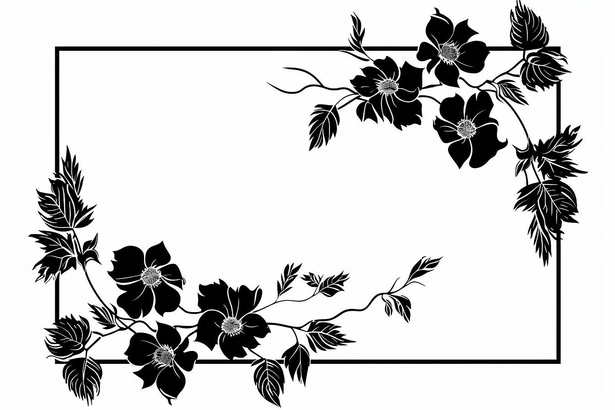 Black Flower Border Bundle, an Illustration by hafijul (Photo 2 of 9)