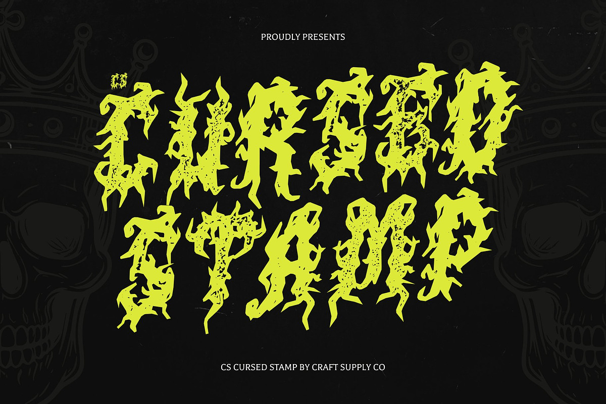 CS Cursed Stamp, a Blackletter Font by Craft Supply Co. (Photo 1 of 8)