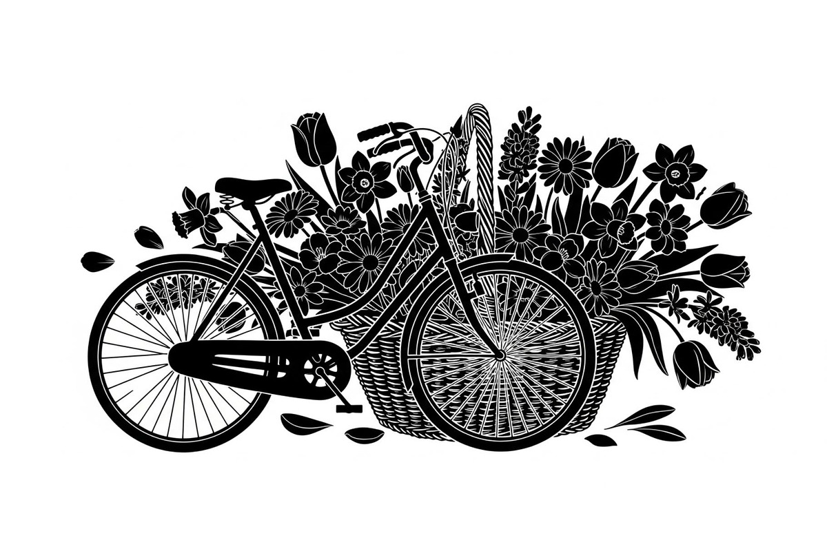 Flower Bicycle Silhouette Bundle, an Illustration by Gaye Art (Photo 31 of 31)