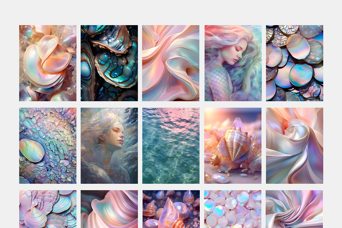 Mermaidcore iridescence textures, a Background Graphic by SunnyAfternoons (Photo 4 of 6)