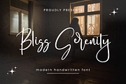 Bliss Serenity, a Script Font by BearyType Studio (Thumbnail 1 of 6)