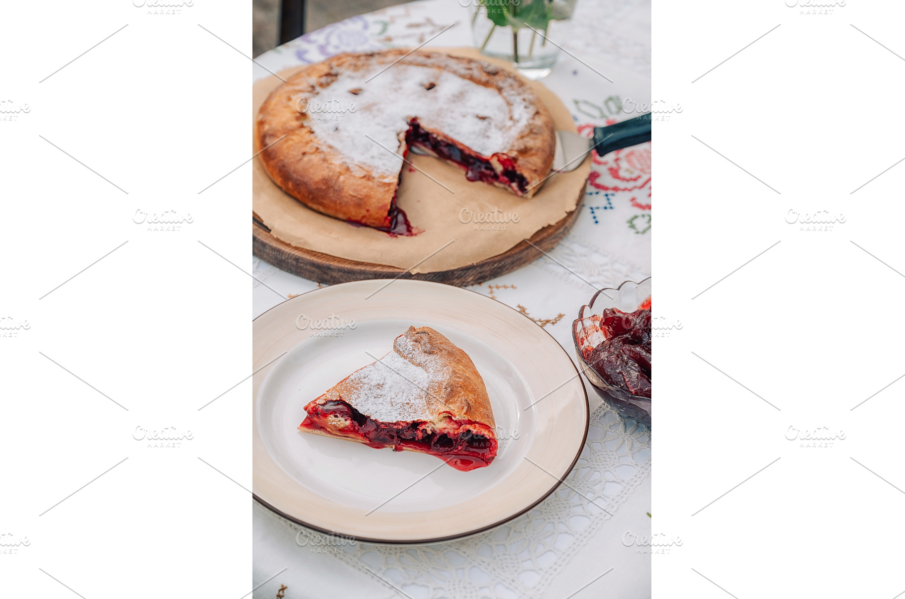 Slice of cherry pie with, a Food & Drink Photo by Jan Jack Russo Media