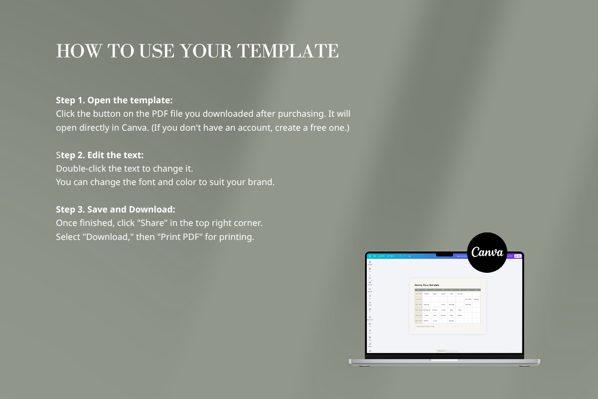 Yoga Class Schedule Template Canva, a Stationery Template by batang (Photo 4 of 5)