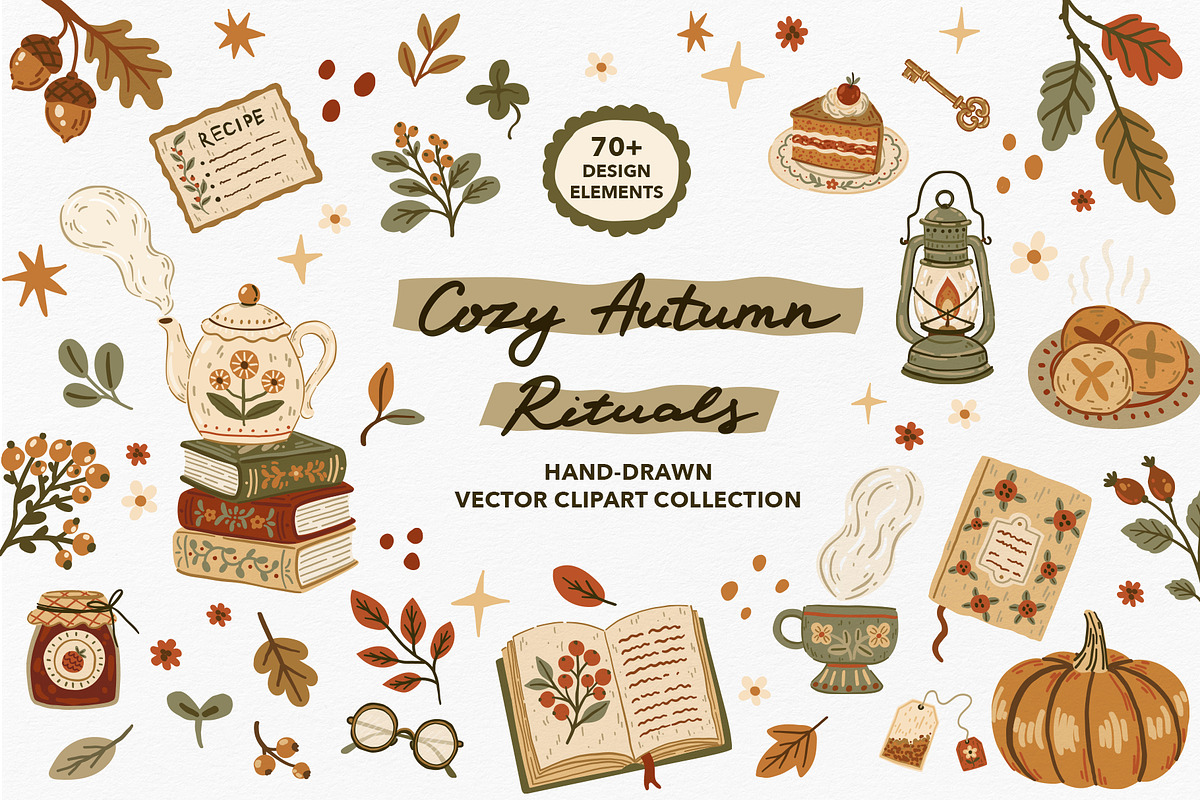 Cozy Autumn Rituals – Vector Clipart, a Decorative Illustration by Jenny Quince (Photo 1 of 12)
