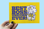 Unicorn Clipart – Office B&W, a Work Illustration by Monkey Draws (Thumbnail 3 of 6)