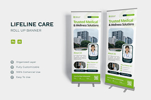 Lifeline Care - Roll Up Banner, a Print Template by Esensifiksi.studio