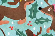 Dachshund Through The Snow Pattern, a Pattern Graphic by Rebecca Flaherty (Thumbnail 3 of 3)