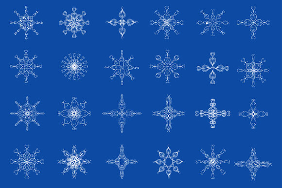 Snowflakes. Design elements. Set. preview 6