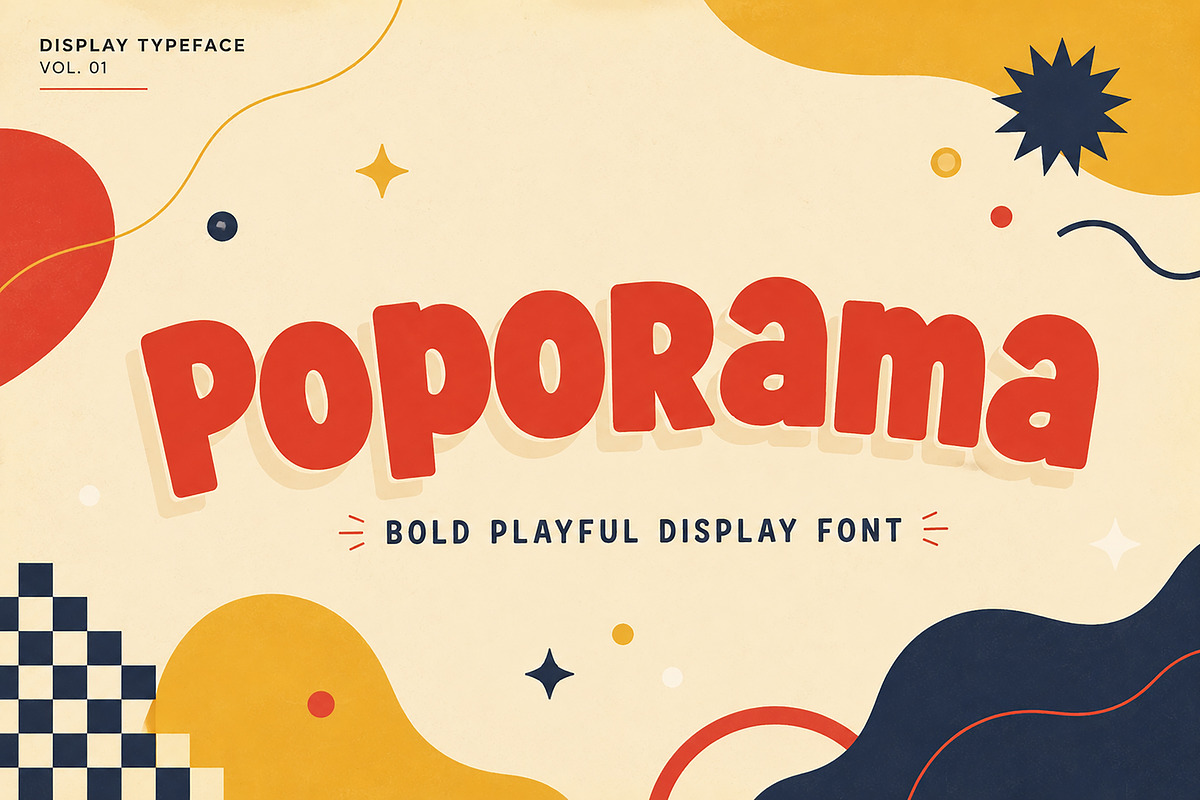 Poporama – Bold Playful Display Font, a Script Font by Wow Magic (Photo 1 of 5)