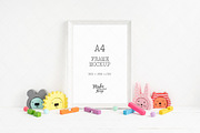 Nursery A4 Frame Mockup, a Print Template by Make Beautiful Things (Thumbnail 1 of 6)