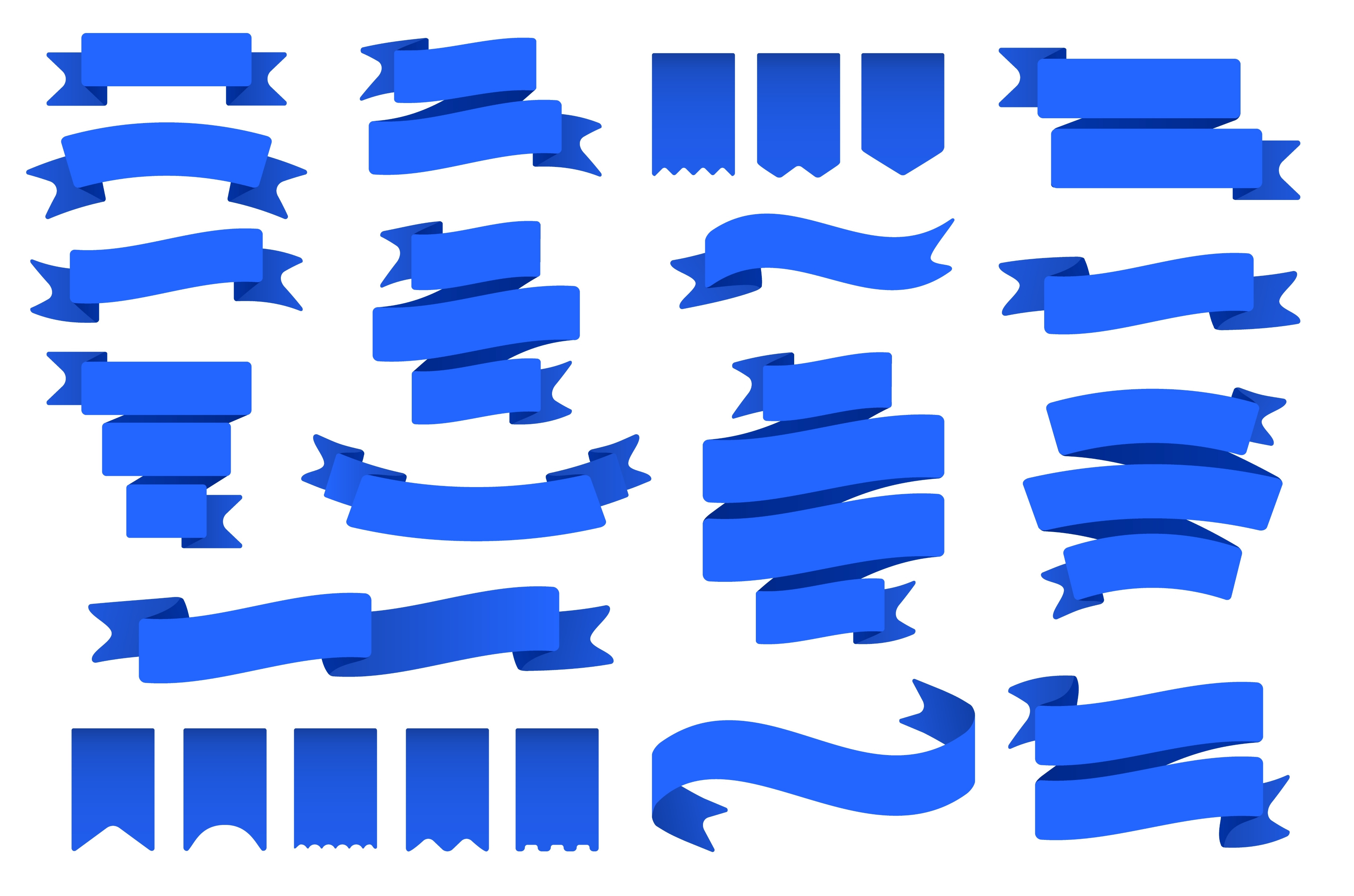 Blue ribbon banners and flags. Flag, a Decorative Illustration by ...