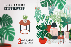 House plants print. Crazy plant lady
