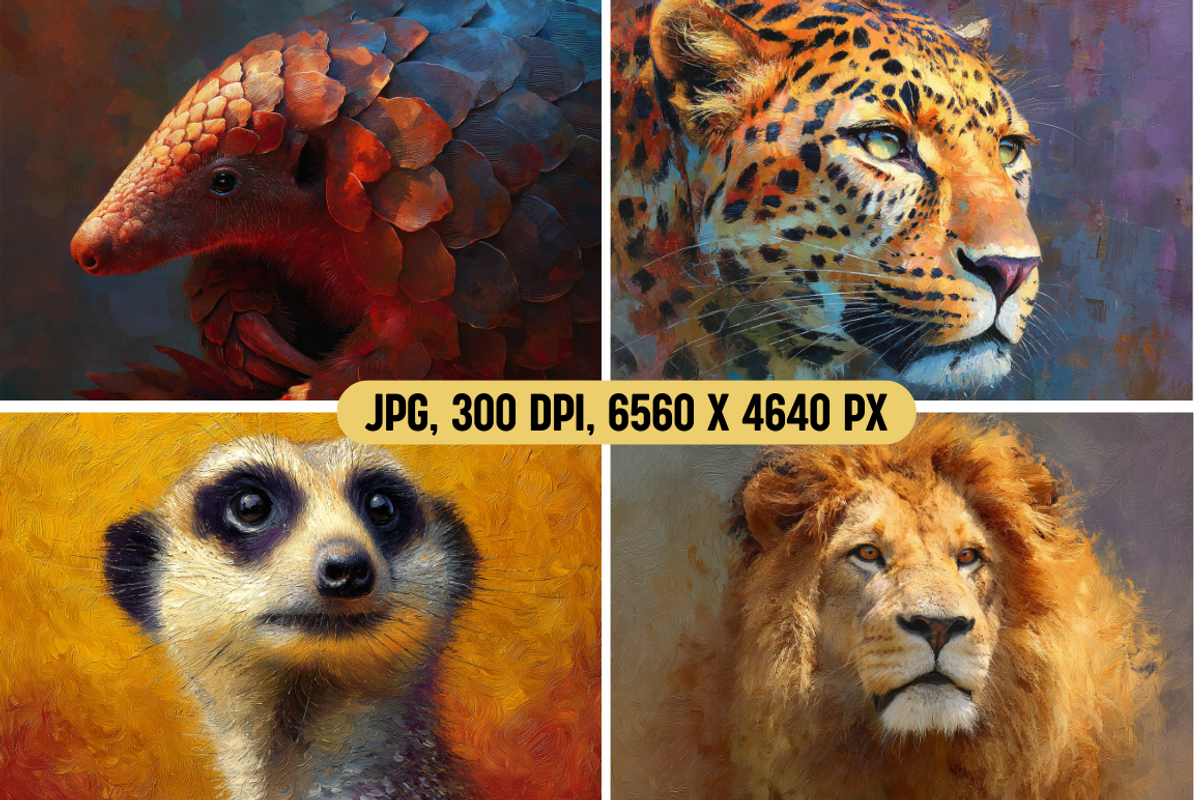 Painterly African Animal Portraits, an Animal Illustration by PrintHaven Designs (Photo 10 of 11)