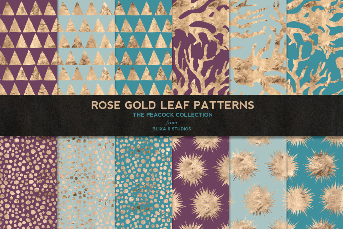 Rose Gold Foil Patterns Super Bundle preview 3