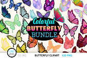Colorful Butterfly Clipart Bundle, an Animal Illustration by SLS Lines (Thumbnail 1 of 11)