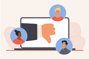 Negative feedback bad experience sad, a Technology Illustration by Lemberg Vector