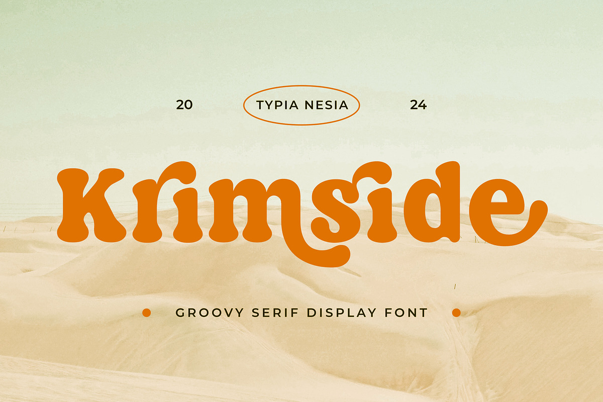 Krimside - Retro Groovy Serif, a Serif Font by Typia Nesia (Photo 1 of 13)