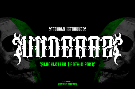 Underaz - Blackletter Font, a Blackletter Font by Iqsiart Studio