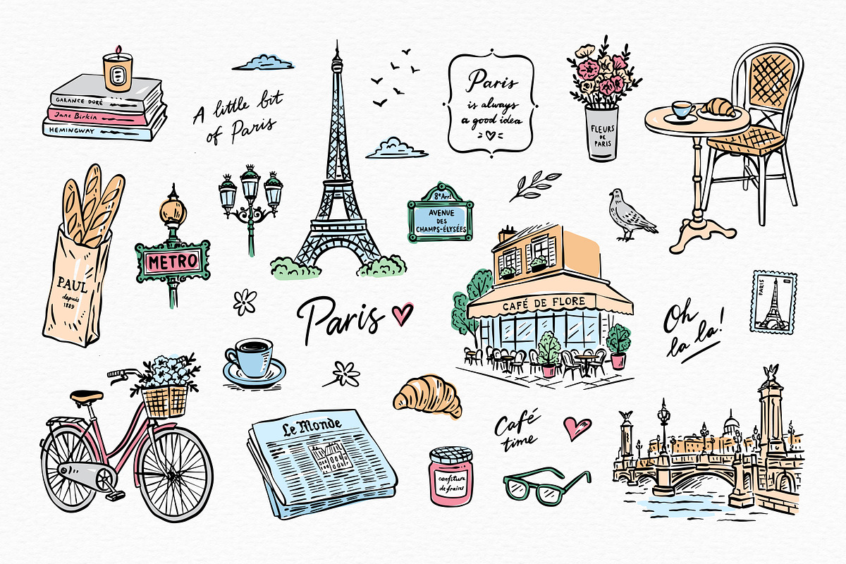 Parisian Moments Illustrations, an Object Illustration by Redchocolate (Photo 2 of 8)