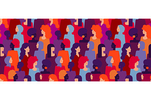 Seamless pattern crowd beauty young, a Person Illustration by Foxys Graphic