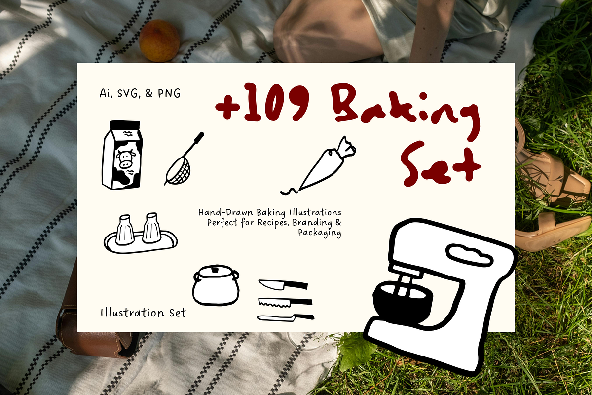 +109 Baking Set Illustration, a Food Illustration by The Journey Atelier (Photo 1 of 5)