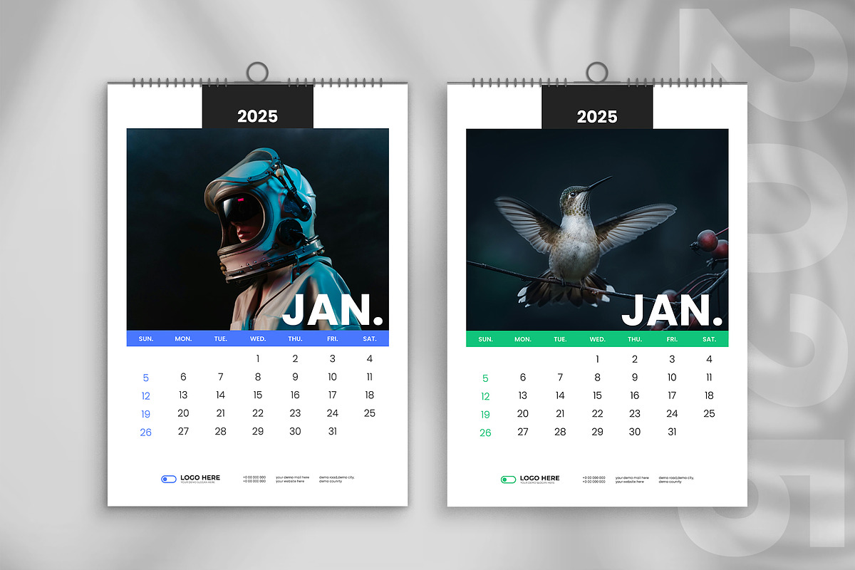 2025 wall calendar design template, a Stationery Template by Tanmoy Topu
